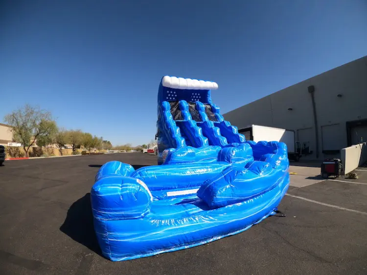 20ft Blue Hurricane Curve Water Slide