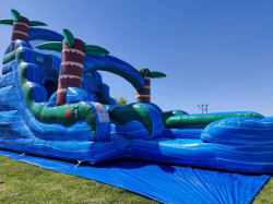 20ft20blue20tropical20water20slide202 1715191125 20ft Blue Tropical Rush Double Lane Dry Slide