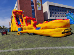 22ft Flaming Volcano Single Water Slide with Pool