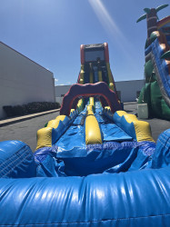 28ft Giant Dual Lane Water Slide with Pool