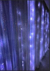 PIPE AND DRAPE 8’ X 8’  -Iridescent Blue Sequin