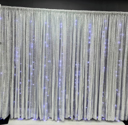 PIPE AND DRAPE 8’ X 8’ - Silver Sequin