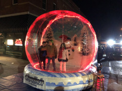 Inflatable Human Snow Globe with blowing snow