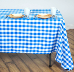 60x126 White-Red Buffalo Plaid Checkered Linen