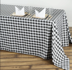 90x132 White-Red Buffalo Plaid Checkered Linen
