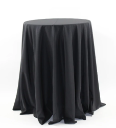 Black Polyester Linen 120