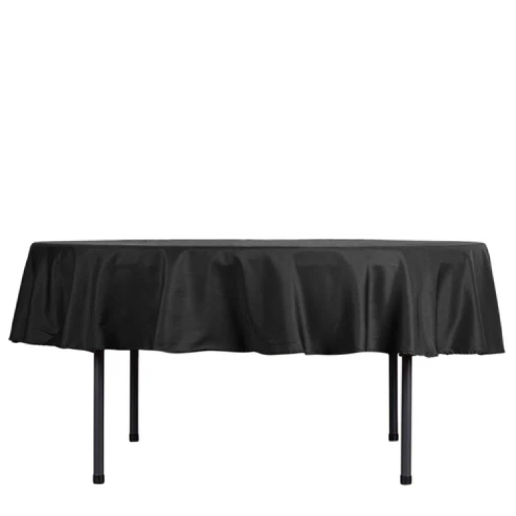 Black Polyester Linen 90