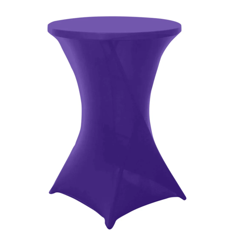 Purple Spandex Cocktail Table Cover