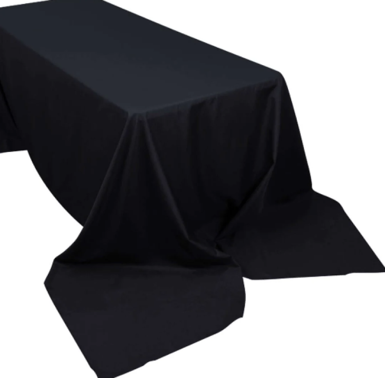 90x156 Black Polyester Linen