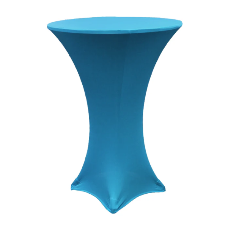 Aqua Blue Spandex Cocktail Table Cover