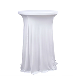 Spandex Wavy Cocktail Table Cover - White