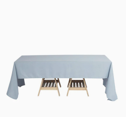 60x126 Dusty Blue Polyester Linen